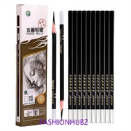 FASHIONHUBZ 12Pcs Drawing Pencils Black Pencils Professional 3B 4B 5B 6B 7B 8B 10B 12B 14B Hard Char