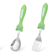 2pcs Portable Stainless Steel Kid Cutlery Set Baby Spoon and Fork Tableware set