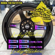 HSR wheel rim sticker, HSR wheel car rim sticker Ring 15 16 17 18 8pcs