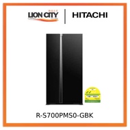 Hitachi R-S700PMS0-GBK/GS 595l Side-by-side Fridge (2 Ticks) R-S700PMS0