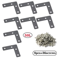 8pcs black flat bracket  iron bracket bracket heavy duty metal L-bracket  right Angle bracket repair