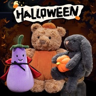 Cute Halloween Pumpkin Teddy Bear Rabbit Plush Toys Stuffed Pumpkin Black Bear Eggplant Aubergines D