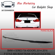 BMW 4 SERIES F36 4 DOORS 2014-2016 P STYLE REAR TRUNK SPOILER DUCKTAIL WITH PAINT (PIANO BLACK) ABS 