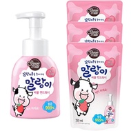[Aekyung] Soft Cow Hand Wash Strawberry Milk Fragrance Container 300ml+Refill 250mlX3