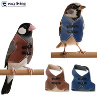 EAZYLIVING Adjustable Vintage Faux Leather Bird Vest Pet Parrot Coat for Daily Wear Bird Apparel Eas
