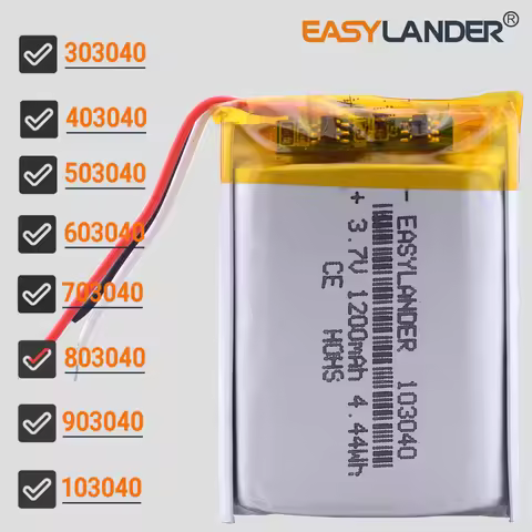 3Lines 3.7V 800mAh 603040 Lithium Lipo Li-ion Polymer Battery 303040 403040 503040 703040 803040 903