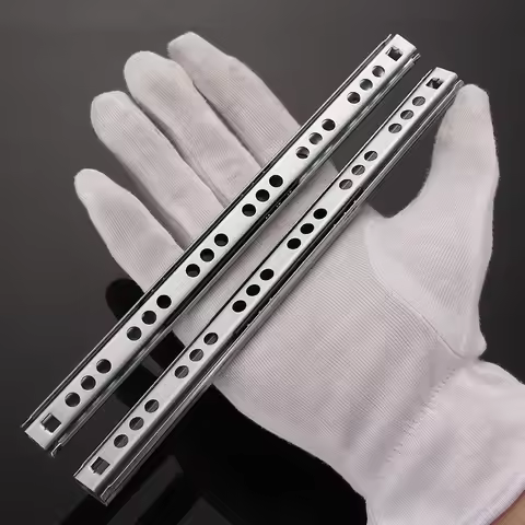 2Pcs 8"-16" Ball Bearing Drawer Slides Furniture Slide Steel Ball Bearing Slides Keyboard Cabinet Cu