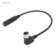 ESPOIR 6.35mm to MIDI 5 Pin Cable, 90 Degree Plug and Play Sound Adapter Cable, Universal 6.35mm 30c