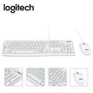 【鳥鵬電腦】Logitech 羅技 MK120 滑鼠鍵盤組 白 防濺灑 可調式傾斜支腳 USB 曲線型空白鍵