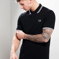 [Black Series] Fred Perry polo shirt original business casual lapel striped short-sleeved polo shirt