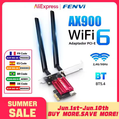 fenvi AX900 WiFi 6 PCI-E Wireless Adapter Bluetooth 5.4 Dual Band 2.4G/5GHz 900Mbps WiFi6 Network Ca