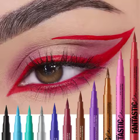 Water-based Eyeliner Liquid Matte Bright Red Quick-Drying Smudge-Proof Eyeliner Pen Bold Long-Lastin