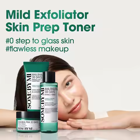 SOME BY MI AHA-BHA-PHA 30 Days Miracle Acne Set (Toner, Cream, Acne Foam)Soothes Suitable for Oily A