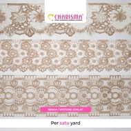 Charisma GL TwoTone Embroidered Lace - Embroidered Lace for Clothes 8cm - 22cm Wide/ Price Per 1/ 2 