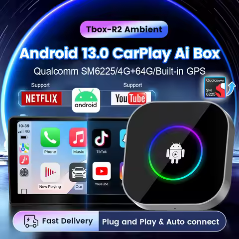 2025 New CarlinKit Android 13 CarPlay AI Box Wireless CarPlay Android Auto TV Video Box Qualcomm SM6