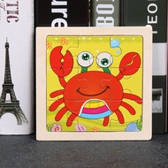9-PIECE WOODEN PAINTING PUZZLE Educational toys Intellectual development toys Wooden puzzle toys Gif