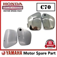 HONDA C70 BATTERY SIDE COVER 0 TEPI CHROME CROME GREY BATTERY BATERI C-70 C70 HONDA BULAT HONDA