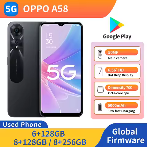 Oppo A58 5g 6.56inch 480nits Screen RAM 6GB/8GB ROM 128GB 256GB 5000mAh Battery Side fingerprint use