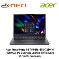 Acer TravelMate P2 TMP216-51G-72S9 16” WUXGA IPS Business Laptop | Intel Core i7-1355U Processor