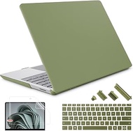 Lepeoac Compatible with 12.4 inch Microsoft Surface Laptop Go2 Go1 Models: 1943 2013（2020 2022 Release, Plastic Hard Shell Case with Keyboard Cover &amp; Screen Protector, DarkOliveGreen