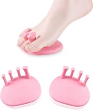女用重疊腳趾分離器，女式粉紅色小腿訓練器腳趾分離器，多功能拇囊炎矯正器，瘦腿鍛煉器，適合足底筋膜炎、拇囊炎、其他足部疼痛