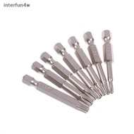 interfun4w 7 Pcs S2 Magnetic Star Screw Driver 5 Point Screwdriver Bits 50mm 1/4" Hex Shank T10 T15 