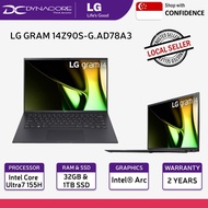 LG GRAM 14Z90S-G.AD78A3 BLACK (NEW 14th GEN INTEL ULTRA 7/ 32GB/1TB /14"WUXGA+16:10 IPS W11H)2YEARS WARRANTY