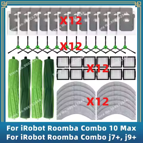 Compatible For iRobot Roomba Combo j7+, j9+, 10 Max Replacement Parts Accessories Main Side Brush He