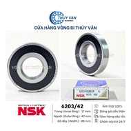 Small round ball bearing 6203, outer 42, 6203/42, (17x42x8;17x42x12) NSK brand DDU rubber cap