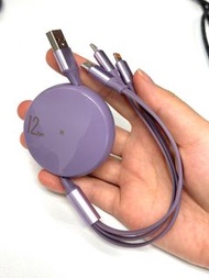 全新1開3充電線｜超級快充120w|可伸縮便攜｜3合1充電線｜數據線｜3 in 1 charging cable