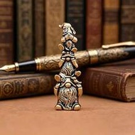 3pcs Vintage Brass Gnome Figurines, Detailed Pointy Hat, Long Beard, And Wrinkled Clothing, Suitable