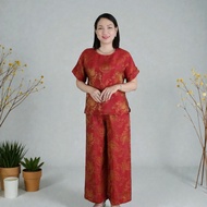 Middle-aged silk set, high quality Nha Xa, loose, airy and luxurious fit for mothers, meaningful gif
