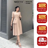 NV office vest dress with long sleeves made of ribbed silk, suitable for luxurious parties - D2724