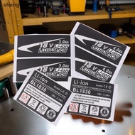 [SHM] 10Pcs/set For 18V 3Ah 4Ah 5Ah 6Ah 9Ah BL1830 Li-Ion Battery Label Stiers 18V Battery Capacity 