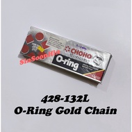 CHOHO MOTORCYCLE CHAIN 428-132L O-RING GOLD Chain #rantai emas 428 oring o ring