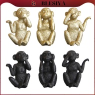 blesiya 3Pcs Monkey Statue Resin Monkey Figurine Collectible Craft Nordic Monkey Sculpture for Home 