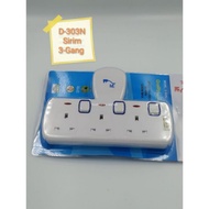 ME T-Adaptor 3 Gang/T-Adaptor 4 Gang Neon Light  With Individual Switch 13A 250V D-303N/D-304N Compu