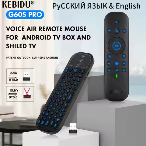 G60S ProBT Backlit Remote Control with 2.4G BT5.0 Google Voice Assistant Air Mouse Wireless Keyboard