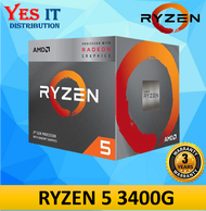 AMD RYZEN 5 3400G (BO BOX) WITH RADEON RX VEGA 11 GRAPHICS PROCESSOR