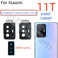 Rear Back Camera Glass Lens For Xiaomi 11T 64Mp/108Mp Camera Cover With Frame Bezel Replacement
