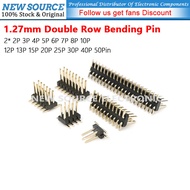 [1-5pcs] 1.27mm Double Row Bending Pin Female Header 2* 2P 3P 4P 5P 6P 7P 8P 10P 12P 13P 15P 20P 25P