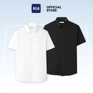 HLA Solid Colour Comfortable Short Sleeve Casual Shirt Men