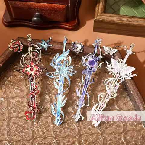 [TG835]Anime Style Elemental Metal Bookmark Colorful Enamel Fantasy Book Mark Hollow Out Book Mark R