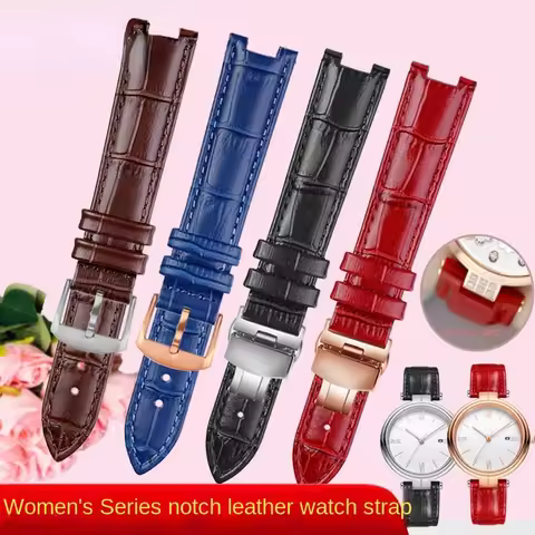 Concave Replacement interface leather strap for Folli Follie Rossini Casio tianwang Female watch bra
