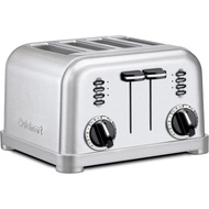 Cuisinart 4 Slice Compact Stainless Steel Toaster with Extra-Wide Slots for Bread, French Toast