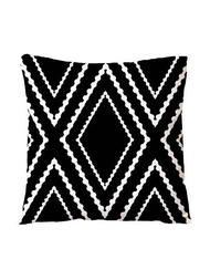 1入組無填充物幾何印花靠墊套現代織物裝飾抱枕套適用於客廳家居裝飾