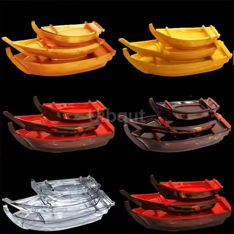 Black red sushi sashimi boat ice food seafood plate salmon sashimi tray Creative Japanese food conta