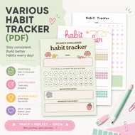 Various Printable Habit Tracker (PDF Download)