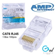 100pcs AMP Tyco RJ45 CAT6 8P8C Modular Plug Network Connector - CAT-6/8P8C