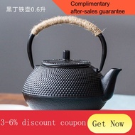 YQ Iron Pot Cast Iron Teapot Kettle Tea Cooker Imitation Japanese Handmade Pig Iron Iron Teapot Iron Pot Electric Cerami